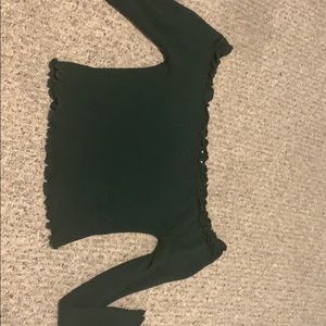 Lettuce off the shoulder crop top